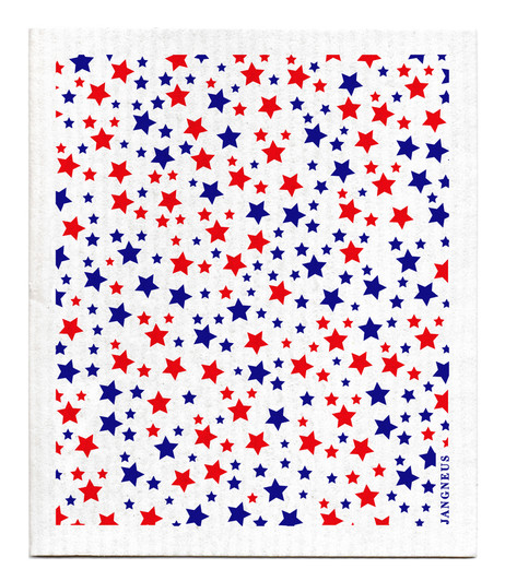 Blue sparkle patterned reusable Swedish dishcloth made from cellulose and cotton by Jangneus