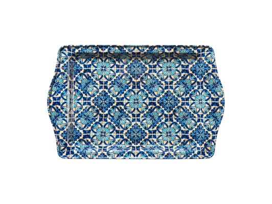 Small food-safe Turkish metal tray featuring the Aiyla pattern