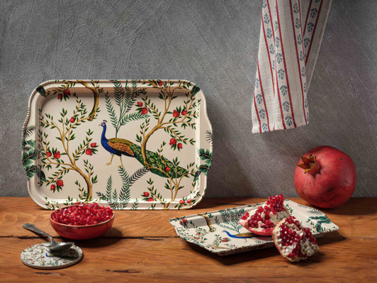 Large Turkish Metal Serving Tray – Peacock