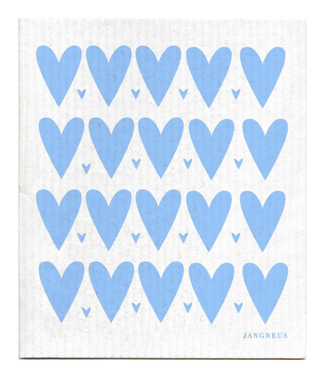 Swedish Dishcloth — Mini Heart Blue