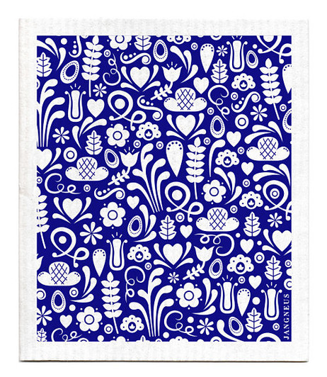 Jangneus Swedish dishcloth, Blue Dala, 100% biodegradable