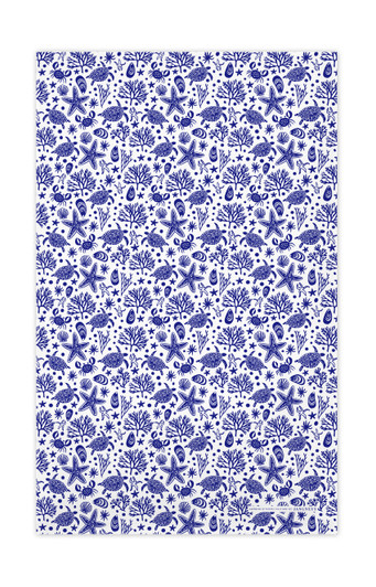 Ocean Blue Swedish kitchen towel made from natural linen and cotton by Jangneus