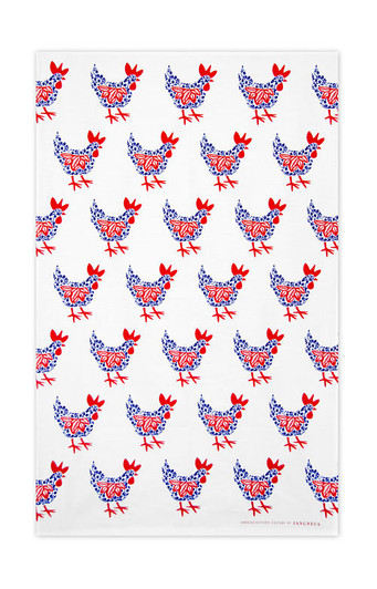 Swedish Kitchen Towels - Hen - Blue