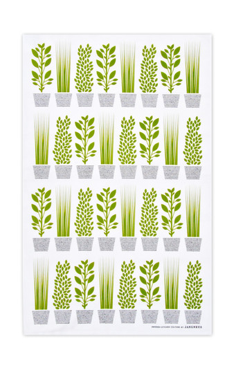 Swedish Kitchen Towel - Herbs Green