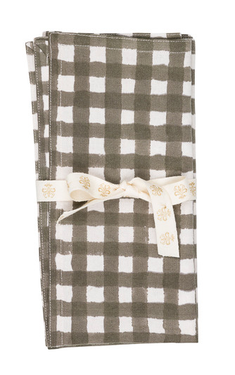 Napkin - Check - Brown - Set of 2 - 20" SQ