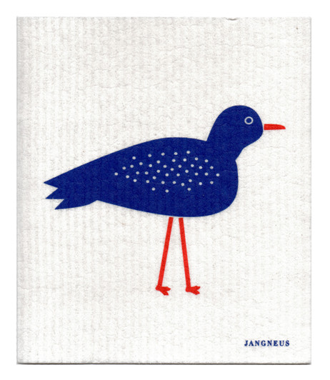Swedish dishcloth 100% biodegradable 7 by 8 inches, Blue Bird by Jangneus