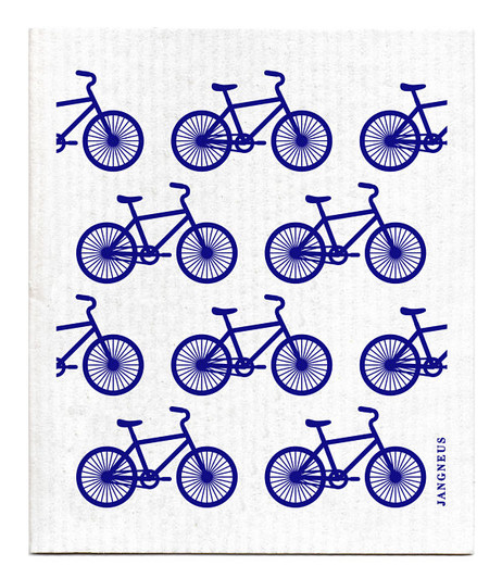 Swedish Dishcloth - Bikes- Blue