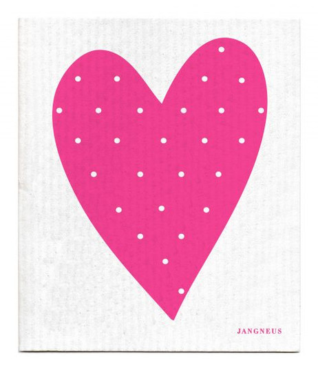 Swedish Dishcloth — Heart Pink