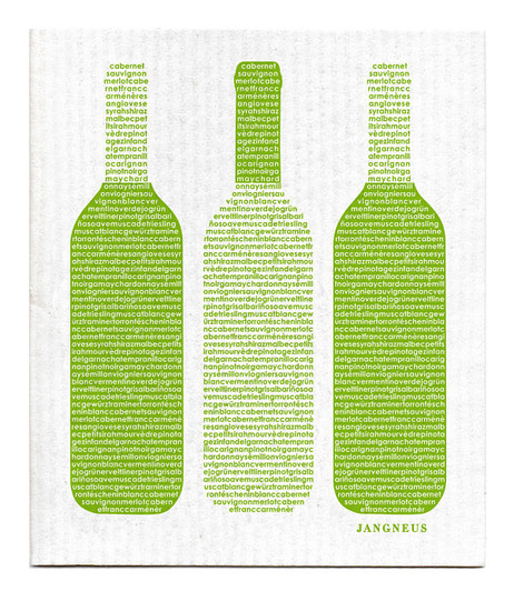 Green wine patterned reusable Swedish dishcloth made from cellulose and cotton by Jangneus