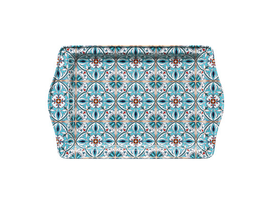 Small Alara Turkish food-safe metal serving tray handcrafted in Istanbul