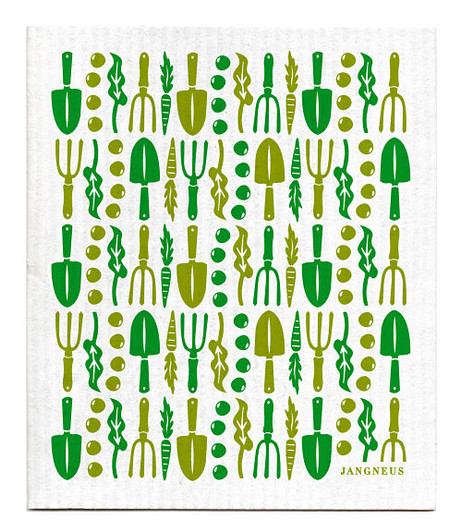 Swedish dishcloth 100% biodegradable 7 by 8 inches, Gardening green by Jangneus