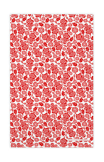 Jangneus kitchen towel oak leaf red