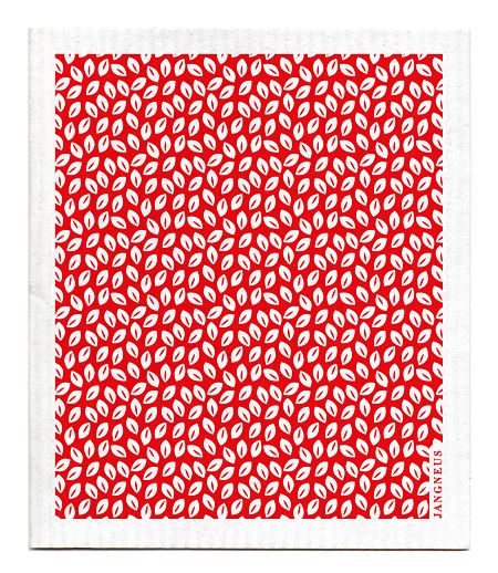 Swedish Dishcloth - Mini Leaves - Red