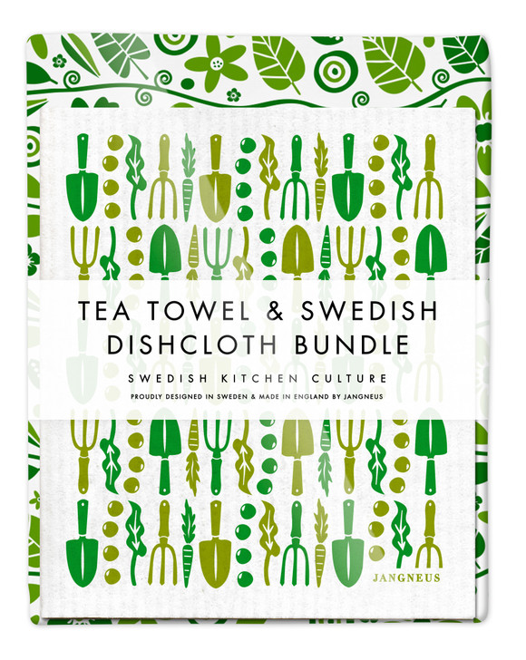 Garden Tea Towel & Gardening Dishcloth Bundle