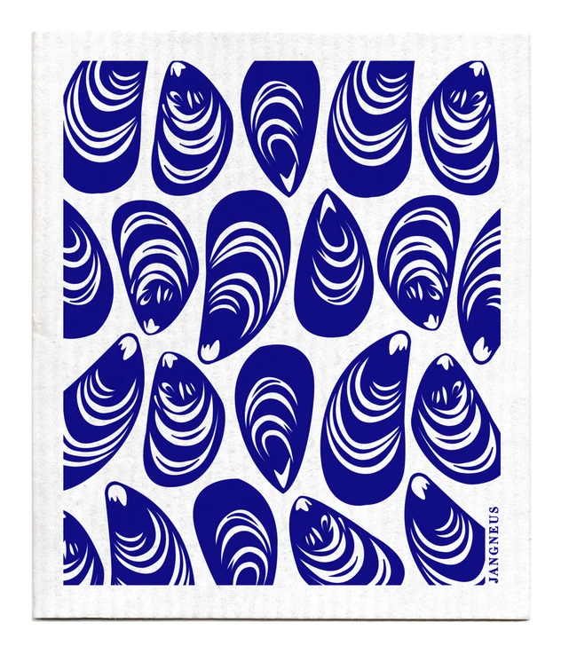Swedish Dishcloth — Mussels Blue