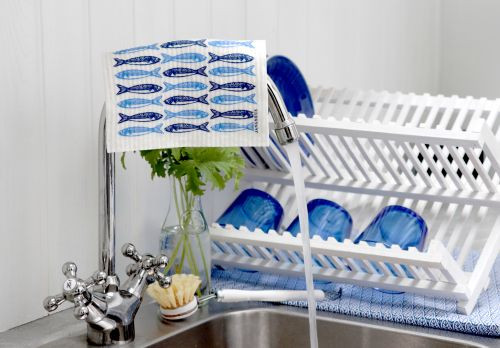 Swedish Dishcloth — Sardines Blue