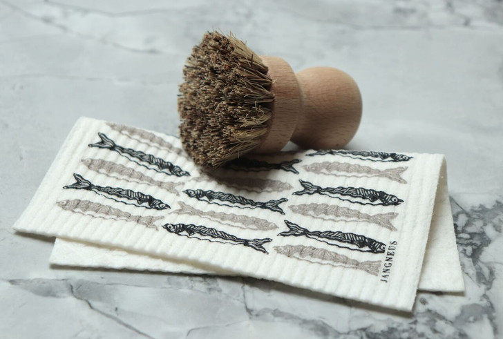 Swedish Dishcloth - Sardines - Black
