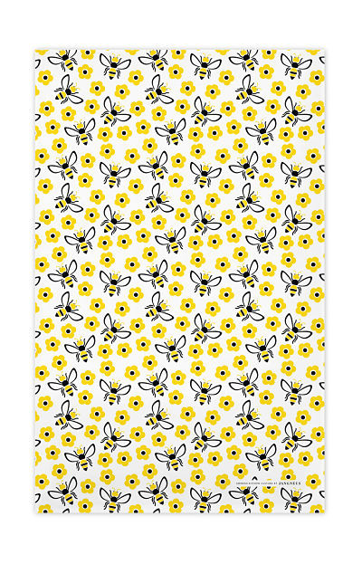 Swedish Kitchen Towels - Bees - Yellow