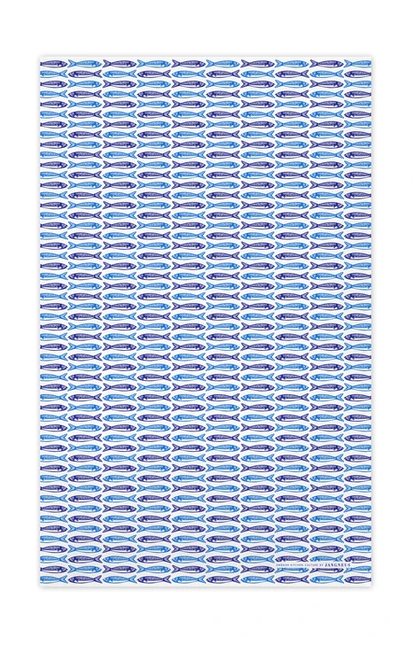 Swedish Kitchen Towels - Sardines - Blue