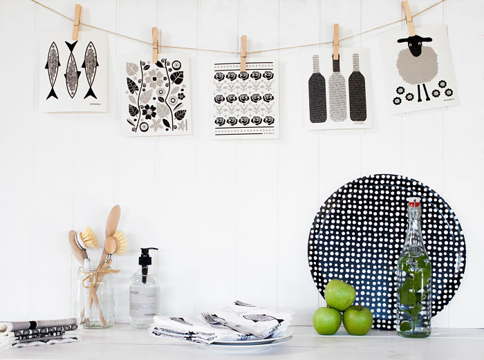 Swedish Dishcloth - Fish - Black