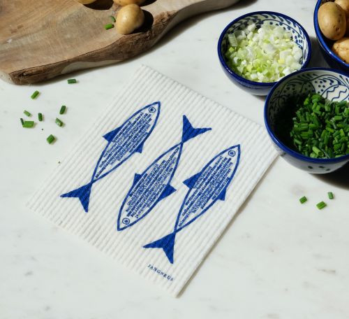 Swedish Dishcloth — Fish Blue