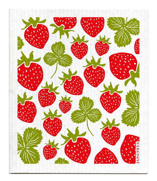 Swedish Dishcloth — Strawberries Red