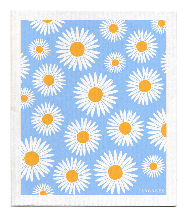 Swedish Daisy Blue Ochre Dishcloth