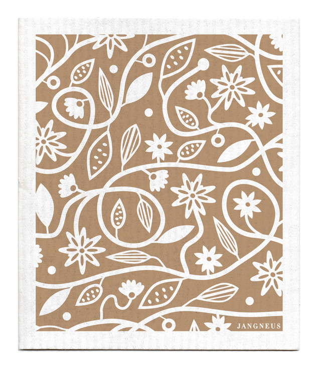 Swedish Dishcloth — Doodle Flower Sand