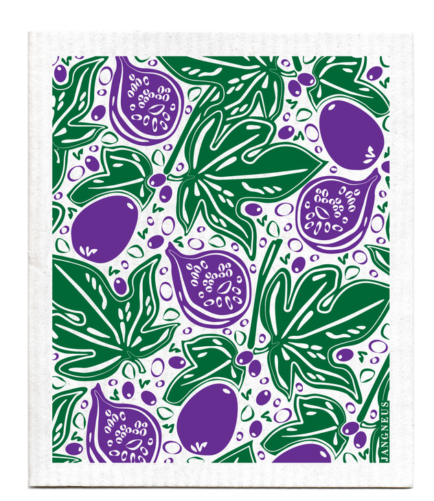 Swedish Dishcloth - Figs - Green