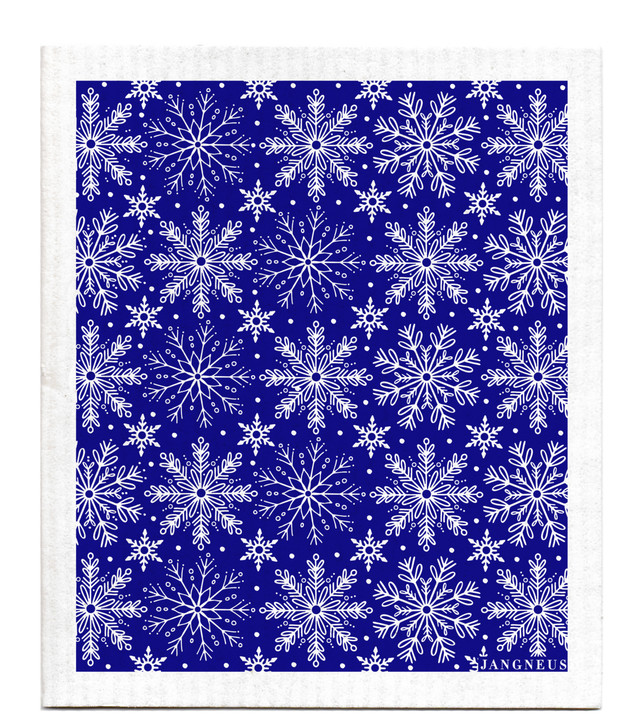 Swedish Dishcloth - Snowflakes - Blue