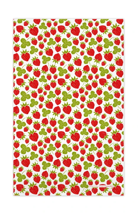 Swedish Kitchen Towel - Strawberries Red