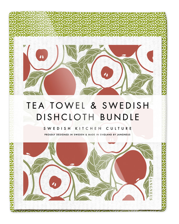 Kitchen Set — Apple | 1 Tea Towel + 2 Dishcloths