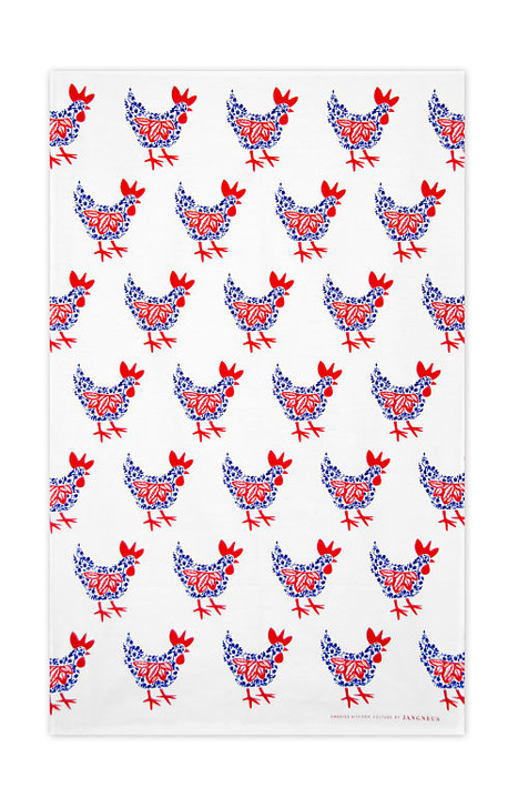 Swedish Hen Blue Kitchen Towel