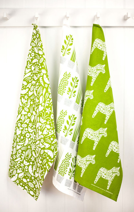 Swedish Kitchen Towels - Herbs - Green