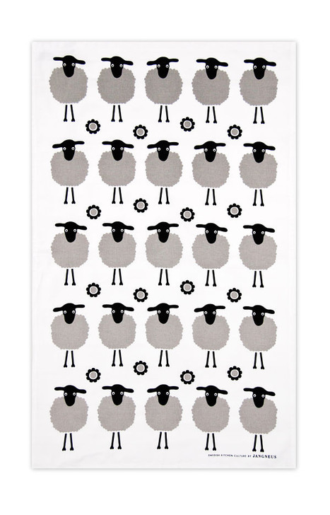 Swedish Kitchen Towels - Sheep - Black