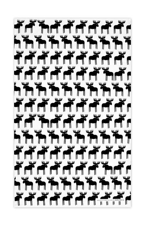 Swedish Moose Black Kitchen Towel