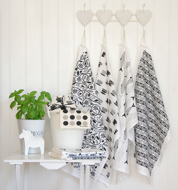 Jangneus Swedish Tea Towels - Black - 100% cotton
