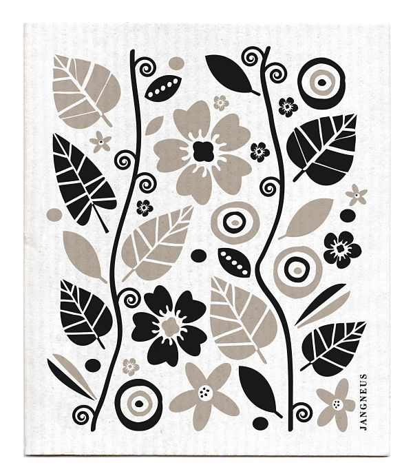 Swedish Dishcloth - Garden - Black