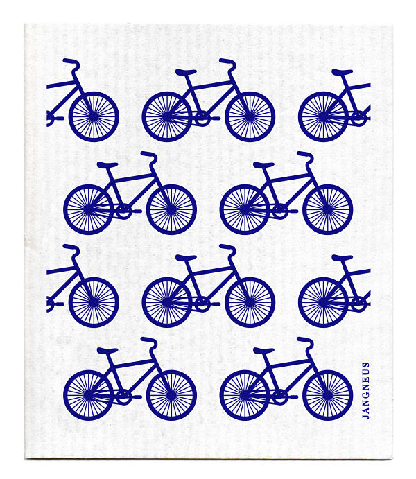 Swedish Dishcloth - Bikes- Blue