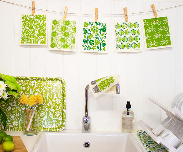 Swedish Dishcloth - Citrus - Green