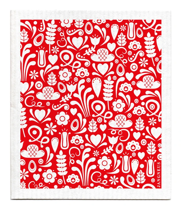 Swedish Dishcloth — Dala Red