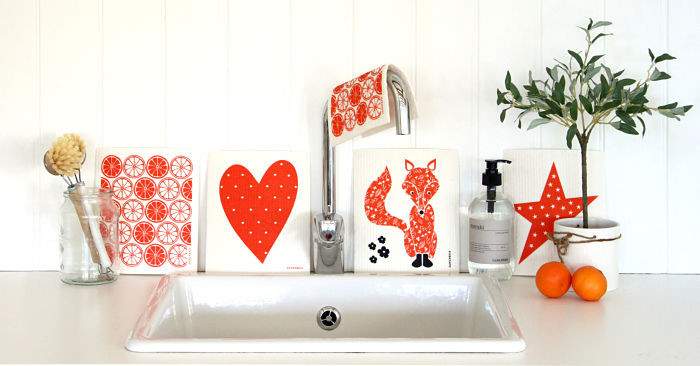 Swedish Dishcloth - Fox - Orange
