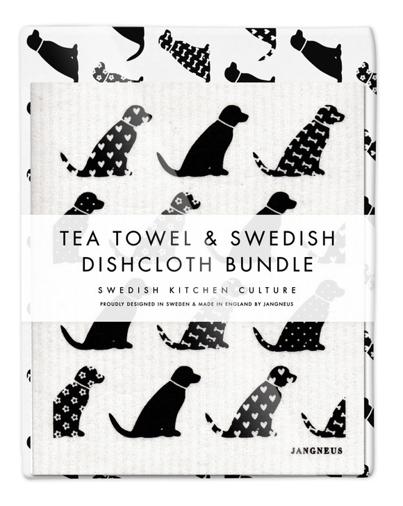 Dogs Tea Towel & Dishcloth Bundle