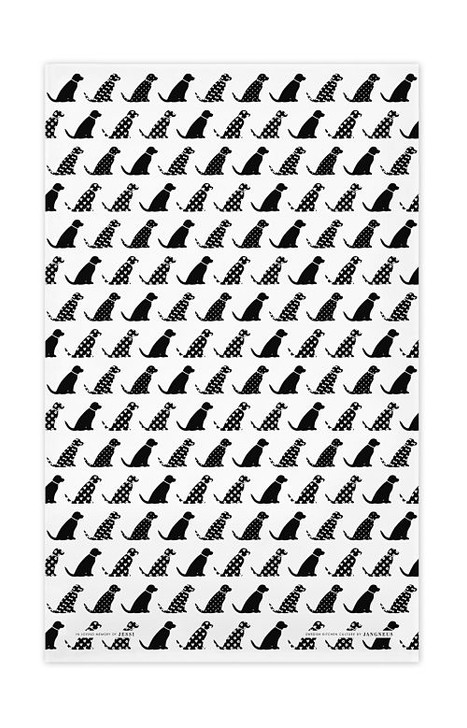 Swedish Kitchen Towels - Dogs - Black
