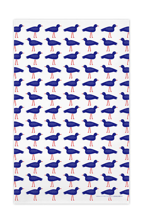 Swedish Bird Blue Kitchen Towel