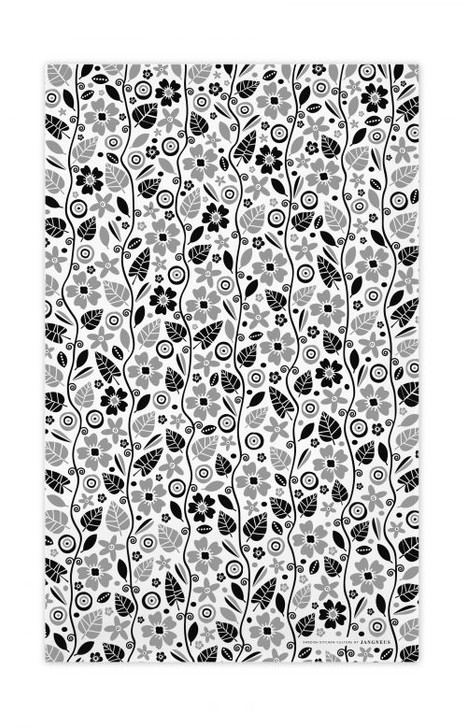 Swedish Garden Black Kitchen Towel