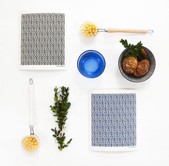 Swedish Dishcloth - New Leaves - Blue
