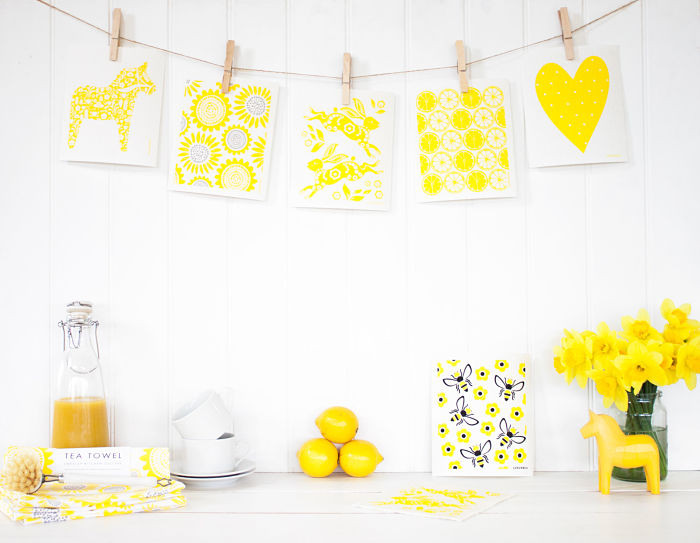 Swedish Dishcloth - Bees - Yellow