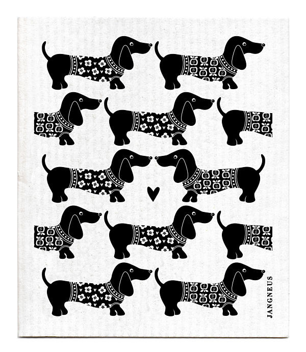 Swedish Dishcloth - Dachshund - Black