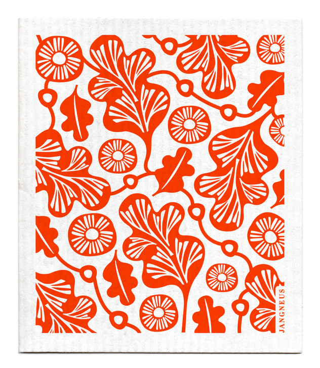 Swedish Dishcloth — Oak Leaf Orange